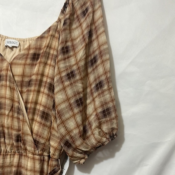 Luxology Tan and Brown Scoop Neck Sundress - Picture 4 of 11